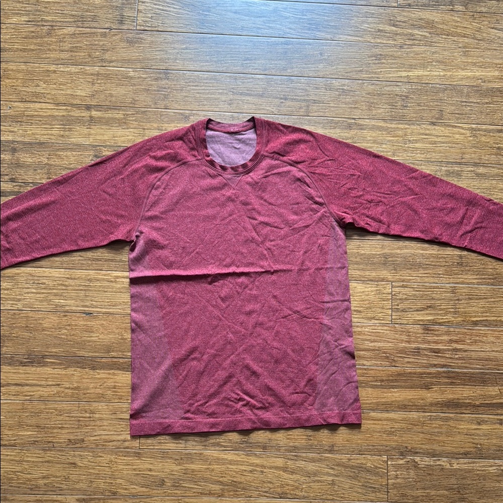 Lululemon Men's Red Long Sleeve Shirt